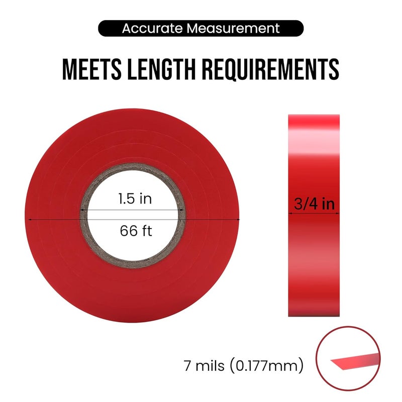 Lichamp 12 Pack Colored Electrical Tape Waterproof, 3/4 in x 66ft, Industrial Grade UL/CSA Listed High Temp Electrical Tape Colors Electric Super Vinyl, 1275C1 - Image 2